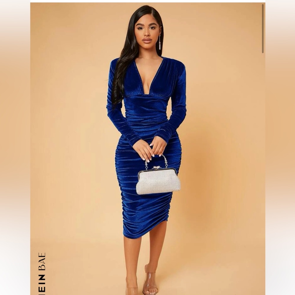 Shein velvet knee length dress